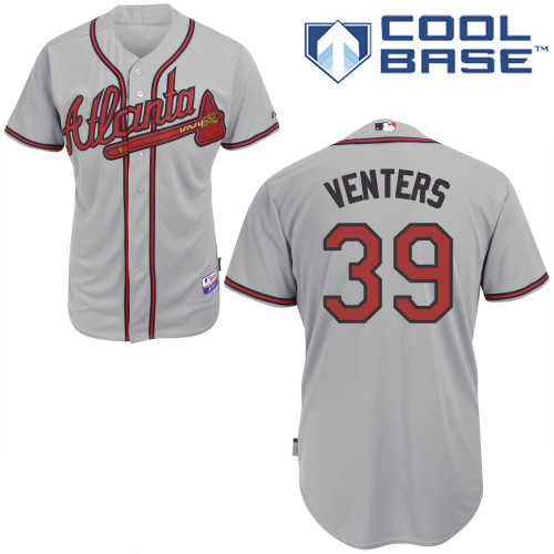 Jonny Venters #39 mlb Jersey-Atlanta Braves Women's Authentic Road Gray Cool Base Baseball Jersey